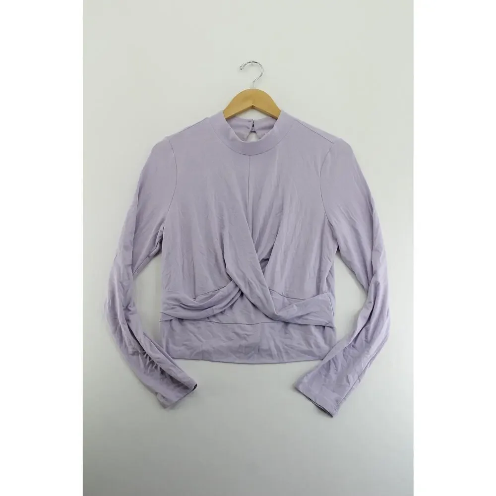 Willow & Clay criss cross mock neck long sleeve top‎ womens large balletcore